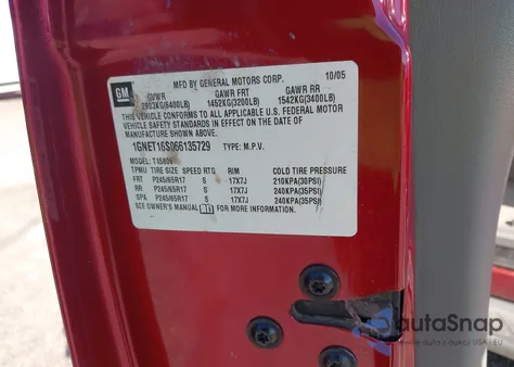 2006 Chevrolet Trailblazer Ext Lt из США, поврежденный, VIN 1GNET16S066135729